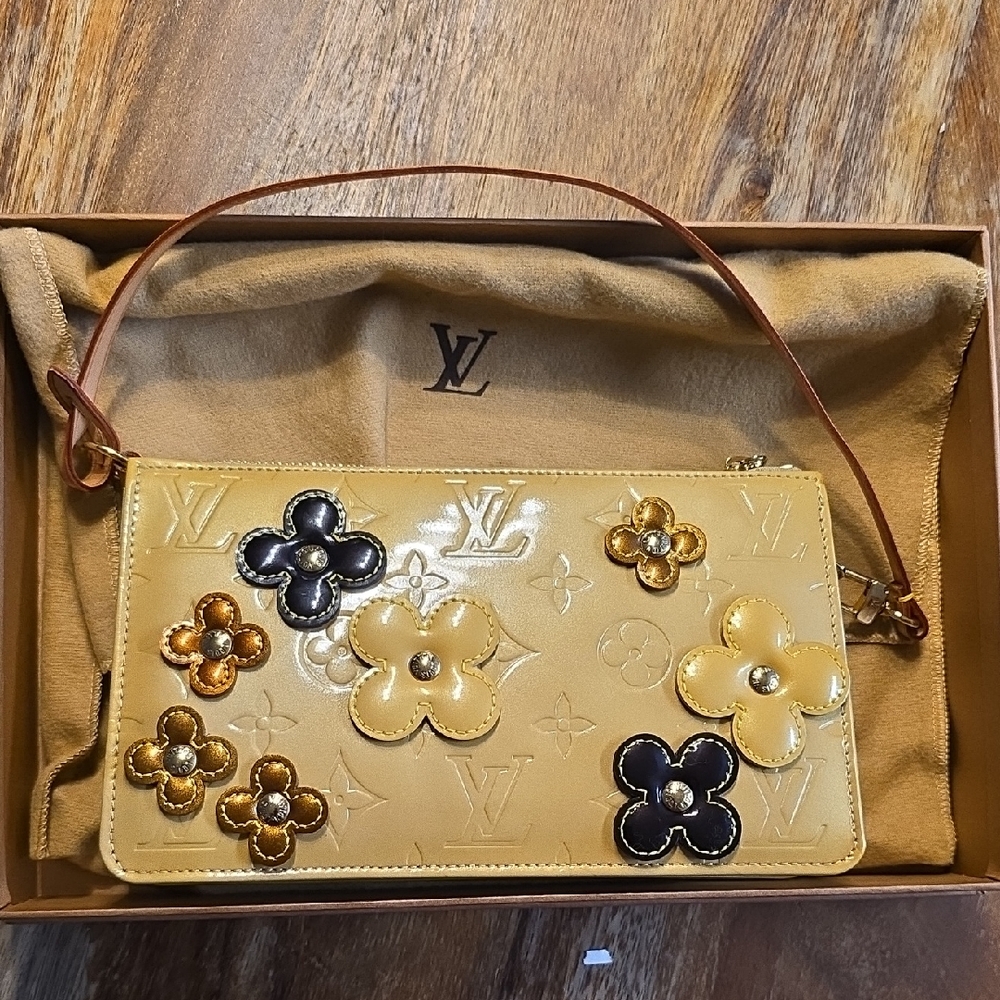 Louis Vuitton Tan/Yellow/Brown/Black Floral Clutch